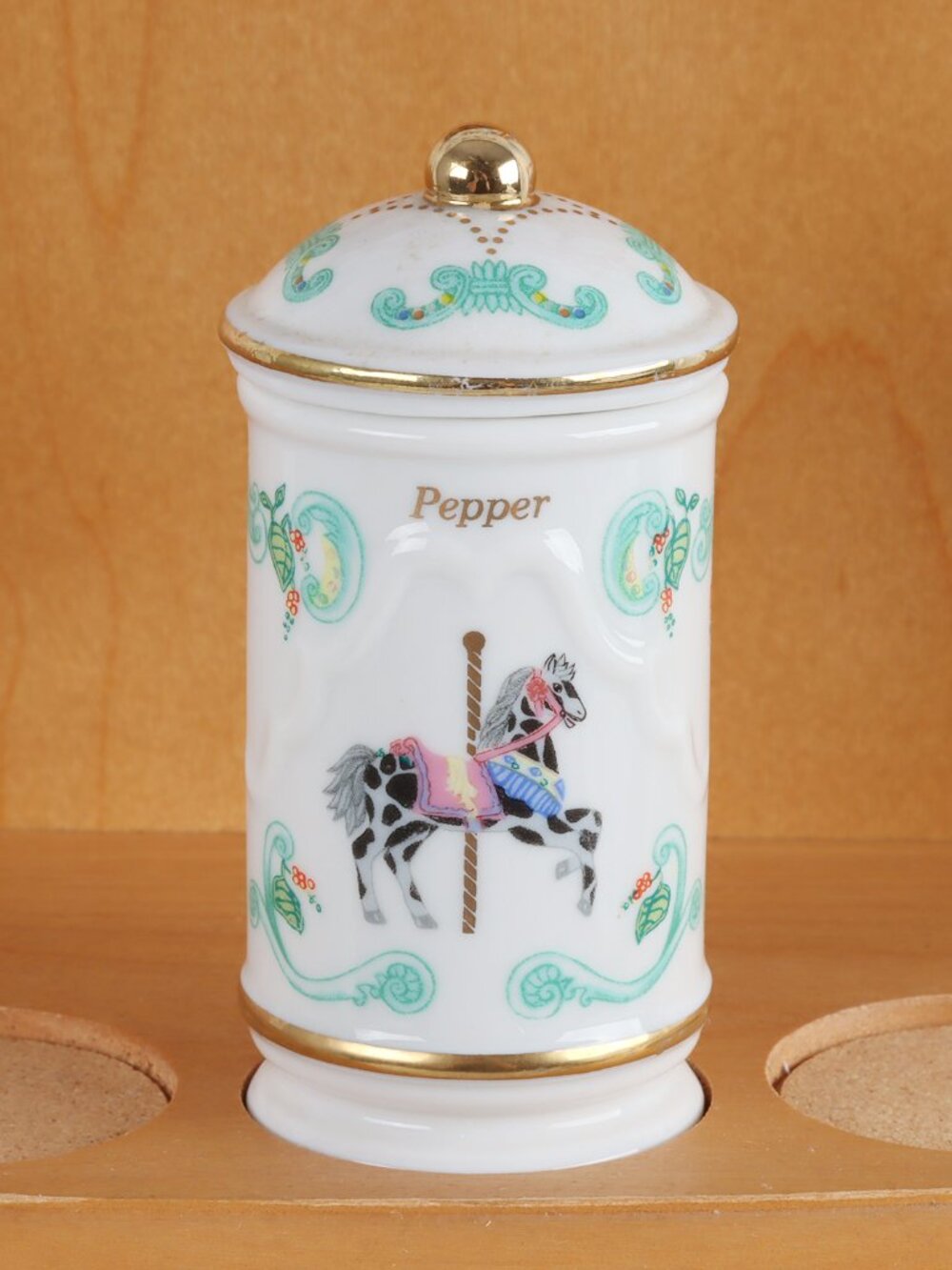 Vintage LENOX Pepper Spice Jar & Lid - The Spice Carousel Collection